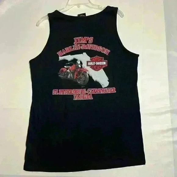 Harley-Davidson Other - Vintage Harley-Davidson Mens Jims St Pete FL Biker Tank Top Sleeveless Shirt M